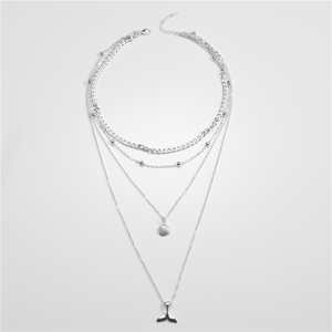 Trendz geométrico collar de aleación de metal de la cadena collar cola de sirena las mujeres - Product Image 4