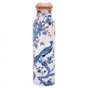 Modern Copper <b>Water</b> <b>Bottle</b> With Elegant Design and Ayurvedic Health Benefits for Daily Use by Axiom Home Accents - Product Image 1