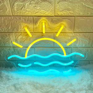 Letreros de Neón Decorativos, Letrero de Neón con Diseño de Amanecer y Atardecer, Luces LED con Diseño de Olas Marinas para Sala de Estar, Fiestas, Bares, Decoración, Alimentación por USB - Product Image 3