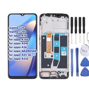 อะไหล่หน้าจอ<span class=keywords><strong>โทรศัพท์</strong></span>สำหรับ A16 OPPO A54S A16S A55 A56 A55S 5G สำหรับ <span class=keywords><strong>Realme</strong></span> C25 C25S LCD พร้อมกรอบ - Product Image 1