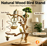 Support d'arbre et échelle en bois massif pour perroquet, perchoir, objet décoratif, jouets à mâcher, jouets pour l'usure du bec, stimulation mentale, jeu en cage intérieure - Vente en gros