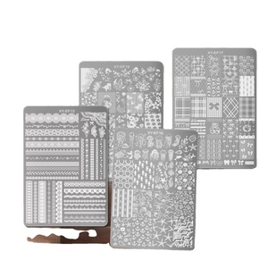 <span class=keywords><strong>Modèle</strong></span> de plaque en acier pour transfert d'ongles professionnel, série <span class=keywords><strong>Noël</strong></span> écologique, motif cerf et sapin, 5 couleurs pour nail art professionnel - Product Image 1