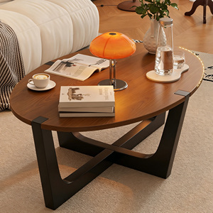AGS-06-CJ Modern Solid Wood <b>Coffee</b> <b>Table</b> with Metal Frame for <b>Small</b> Apartments and Living Rooms - Product Image 1