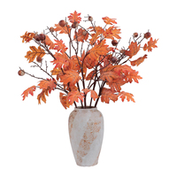Décoration d'automne directement de l'usine : Branche artificielle rustique en faux chêne avec chêne-grenon et grosses baies pour arrangements floraux de mariage