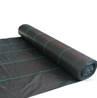 Tissu barrière en soie tissé noir PP, barrière de contrôle des mauvaises herbes, 3 pieds x 50 pieds, tapis agricole anti-herbe