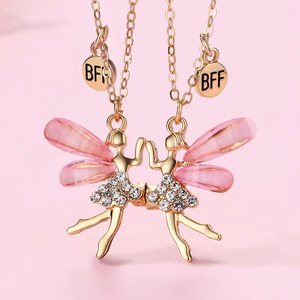 Collar con Colgante de Mariposa Magnética Amigas, Cadena de Eslabones Chapada en Oro de 14K <span class=keywords><strong>para</strong></span> Niñas, Mejores Amigas por <span class=keywords><strong>Siempre</strong></span> - Product Image 2