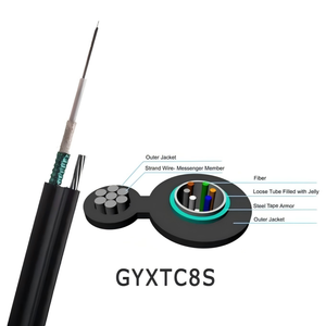 Cable de Fibra Óptica GYXTC8S, Autoportante, para Exteriores, Blindado, con Tubo Central Suelto, 6, 12, 24, 48 Núcleos, Cable Óptico FTTH - Product Image 1