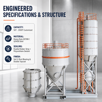 Silo à ciment modulaire en acier boulonné de 500 tonnes, norme export, pour projet d'usine de malaxage à l'étranger