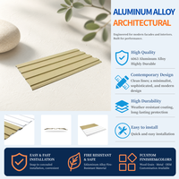 Panneau mural en aluminium ondulé moderne, imperméable et ignifuge, avec design 3D ondulé, pour usage de divertissement et décoration intérieure