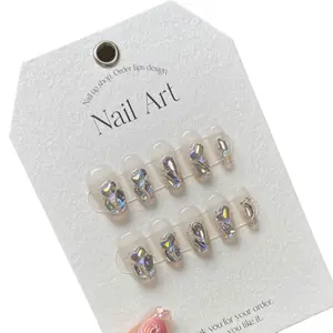 Design #100 Wholesale Fashion Long Coffin Fake Nails Handmade Press On nails