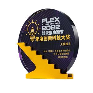 Jadevertu 2024 K9 escalera <span class=keywords><strong>de</strong></span> cristal trofeos trofeo placa <span class=keywords><strong>de</strong></span> cristal Premio paso a paso hexágono metal Premio trofeo estrella torphy - Product Image 1