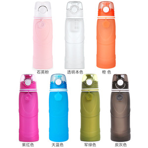 Bouteille d'eau de sport pliable en silicone 550 ml, gobelet de voyage, utilisation en extérieur - Product Image 1