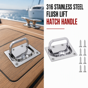Maniglia a scomparsa in acciaio inossidabile <span class=keywords><strong>per</strong></span> portello <span class=keywords><strong>barca</strong></span>, maniglia pieghevole a incasso <span class=keywords><strong>per</strong></span> portello a pavimento, trap door, armadietto 75 x 58 mm - Product Image 6