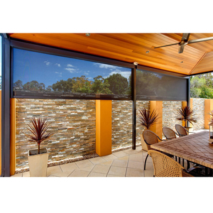 <span class=keywords><strong>Cafe</strong></span> rèm ngoài trời tự động màu đen ra dây kéo rèm Kem chống nắng Zip theo dõi ngoài trời con lăn bóng râm - Product Image 3