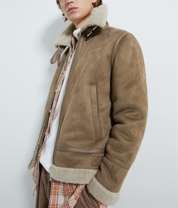 Custom Winter Berber <strong>Lined</strong> Softshell Suede Sherpa <strong>Jacket</strong> for <strong>Men</strong> - Product Image 3