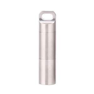 Al aire libre edc titanio medicina píldora caja de plata impermeable T4C drogas organizador pastillero - Product Image 4