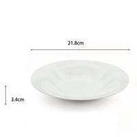 Élégant ensemble de dîner rond en verre opale résistant à la chaleur pour le service du four à la table au micro-ondes au lave-vaisselle Design à bord incurvé