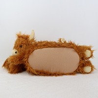 Peluche Vache des Highlands Douce et Moelleuse à Poils Longs avec Cornes Marron OEM ODM Personnalisable Vente en Gros