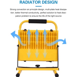 Faro <span class=keywords><strong>LED</strong></span> Portatile Ricaricabile da 100W, Luce d'Emergenza Solare per Campeggio e Illuminazione Stadio - Product Image 5