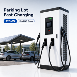 สถานีชาร์จรถยนต์ไฟฟ้าแบบติดตั้งบนพื้น 120kW DC ชาร์จเร็ว หัวชาร์จคู่ CCS2 OCPP IP54 สำหรับลานจอดรถ ห้างสรรพสินค้า ซูเปอร์มาร์เก็ต - Product Image 2