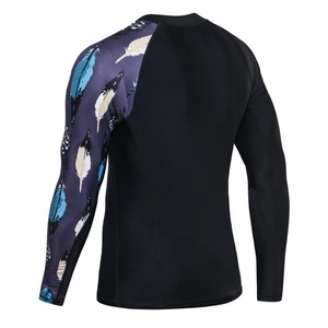 Custom Rash Guard Men Sublimation <b>Printed</b> Polyester Rash Guard Gym <b>Surfing</b> Diving Rashguard Compression Shirts Rash Vest - Product Image 4
