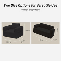 Sofá inflable Automático Doble para adultos, para acampar al aire libre y uso doméstico, sofá cama perezoso portátil de dos asientos con bomba de aire incorporada