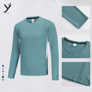 Camisetas deportivas de manga larga personalizadas para hombre al por mayor, camisetas deportivas de secado rápido transpirables que absorben el sudor, ropa de gimnasio para entrenamiento con capa base - Product Image 2