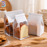 Sacs en papier kraft Lebei pour pain grillé, biscuits, sandwichs, sacs à fond plat avec fenêtre transparente et fermeture éclair auto-adhésive