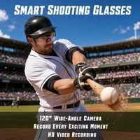 Lunettes de soleil intelligentes HD 1080P avec caméra intégrée pour sports de plein air, cyclisme, randonnée, course à pied, lunettes d'enregistrement vidéo, lunettes d'enregistrement pour le baseball