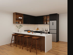 Small <b>Cabinet</b> Kitchen Modern Black Design Complete Built in Kitchen Furniture Wooden Grain Melamine Organizer Kitchen <b>Cabinet</b> - Product Image 5