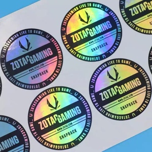 Etiqueta adhesiva troquelada de vinilo de PVC impermeable, pegatinas holográficas con logotipo personalizado para holograma de gorra de béisbol - Product Image 4