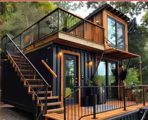 Casa Prefabricada Moderna de 2 Pisos, Contenedor Modular de Acero para Cafetería, Tienda o Restaurante con Ventana de Servicio - Product Image 1