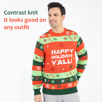 VENTE EN GROS Nouvelle Mode O-cou Rouge Chunky Pull Tricoté Hiver À Manches Longues Épaissir Chaud Pull Top Pulls De Noël Adultes