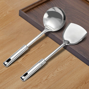 Stainless Steel Spatula And Ladle Set Long Handle Heat Resistant Kitchen Tools For Hot Pot Soup Stir Fry Cooking - Product Image 2