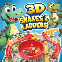 Jeu de société KSF 3D Mini Serpents et Échelles en plastique pour enfants, amusement familial avec échelles et toboggans interactifs