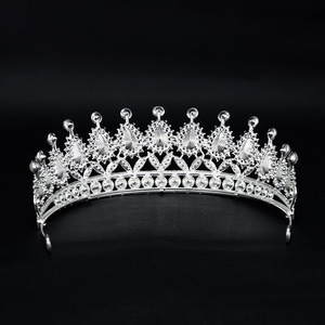 Couronne de mariée transfrontalière, style européen et américain, grand diadème de reine, accessoires de cheveux en cristal pour mariage et anniversaire - Product Image 5