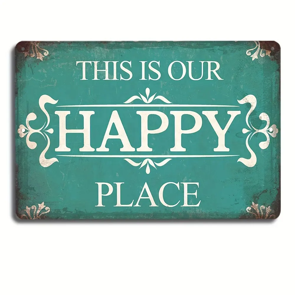 Innovatief Dit Is Onze Happy Place Printing Tinnen Bord Handwerk Bord Home Room Decor Metalen Borden