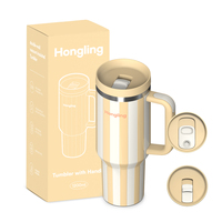Hong Ling, 40oz, 304 tazas de acero inoxidable para beber al vacío, vaso de doble pared, tazas aisladas de Metal, diseño ergonómico fácil de agarrar