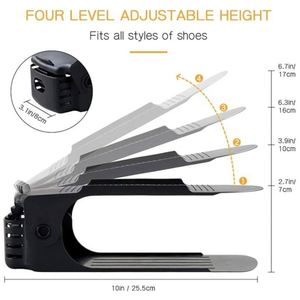 Adjustable Foldable Double Layer PP Dustproof Fashionable <b>Shoe</b> Support <b>Rack</b> Slots Organizer for Living Room Wardrobe Bathroom - Product Image 2