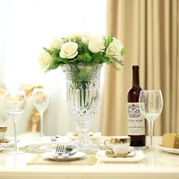 Vase en verre borosilicate de 33 cm de haut - Décoration de mariage moderne hydroponique, vase de table de luxe