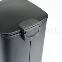 Seau intérieur amovible 6L Rectangle métal noir couvercle facile à fermer poubelle à pédale poubelle en acier inoxydable avec pédale