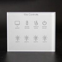 Interrupteur tactile intelligent pour maison connectée, 8 touches, panneau en verre trempé blanc, 220V, pour le contrôle des chambres d'hôtel