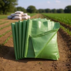 Sac tissé en polypropylène Bagleader, largeur 40-75 cm, longueur 40-150 cm, taille personnalisée, réutilisable pour l'emballage agricole, impression en gravure verte - Product Image 2