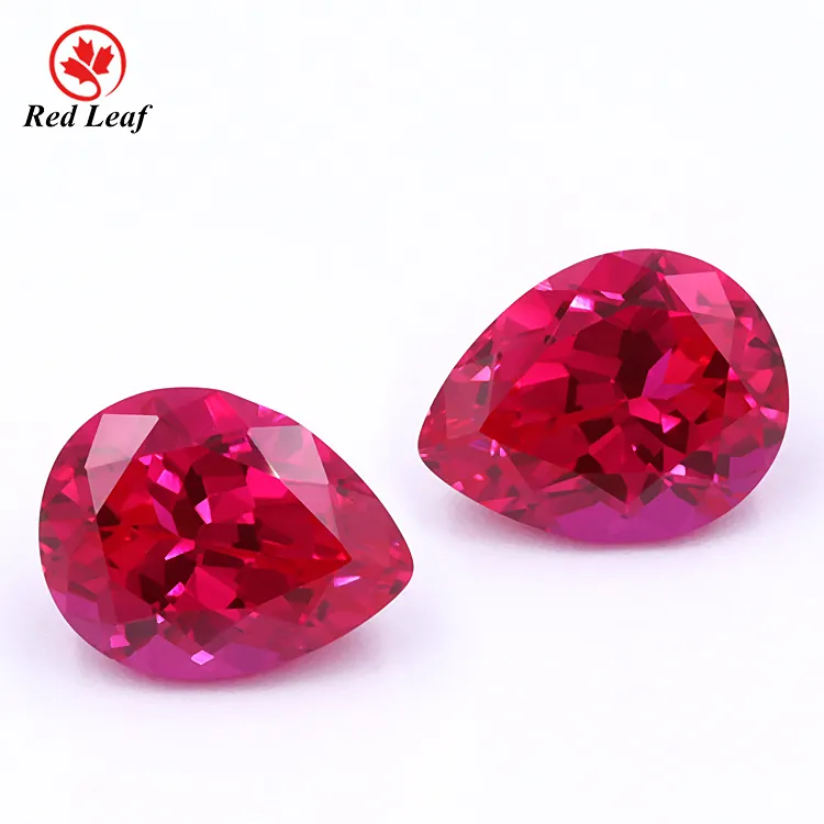 Redleaf pear diamond cut carat price loose gemstone top quality lab grown gems ruby