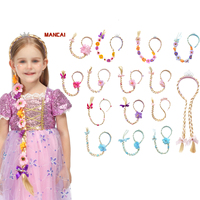 Perruque de costume de dessin animé Reine des Neiges, accessoires de scène pour films et spectacles télévisés, perruques longues tressées pour filles, accessoires de déguisement pour cosplay
