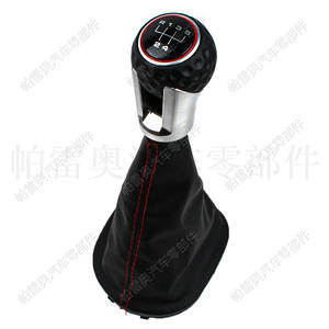 Pommeau de levier de vitesse en cuir Palo Auto 5 vitesses ligne rouge ergonomique pour Volkswagen Golf 4 Gti Caddy - Product Image 2