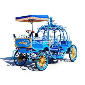 Cheap Wedding Centerpiece Pumpkin Style Blue Bridal Royal Electric Horse Carriage with <b>Wheels</b> From Henan - Product Image 1