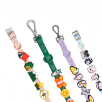 Ensemble collier et laisse pour chien personnalisés avec logo, en PVC imperméable, avec breloques amovibles DIY, laisse de luxe réglable pour animaux de compagnie