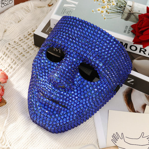 Máscara Facial Completa con Pedrería Brillante para Halloween y Festivales de Música, Accesorio de Disfraz Brillante para Conciertos y Fiestas - Product Image 2