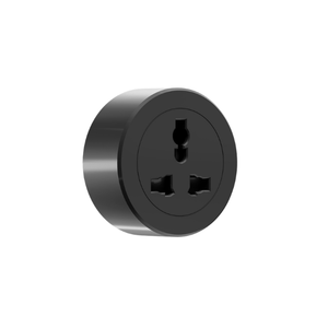 Enchufe universal de CA con un elegante acabado negro sin LED y dos tomas versátiles, diseñado para una alimentación sin interrupciones y confiable. - Product Image 1